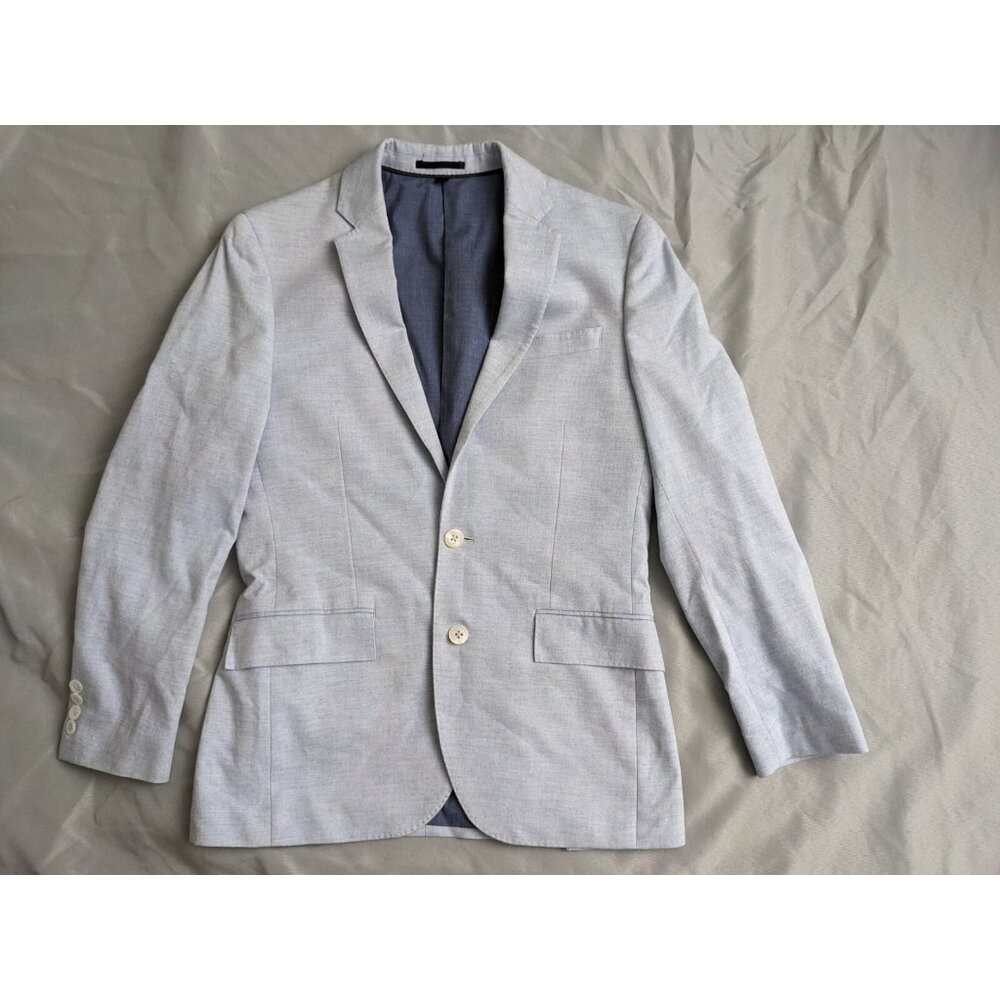 J.Crew Blazer Blue Ludlow Wool Silk Linen Blend Sportcoat Mens Size 36S